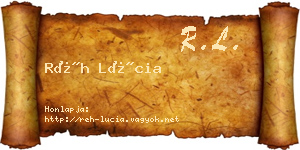 Réh Lúcia névjegykártya